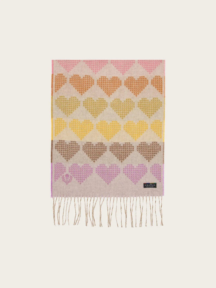 Fraas Cashmink Scarf with Heart Design  625529-970  Multicolour