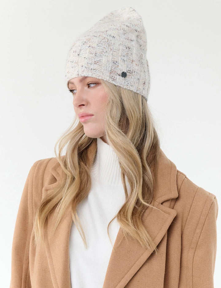 Fraas Mottled Knit Hat with Sequins  667106-026  Champagne Powder