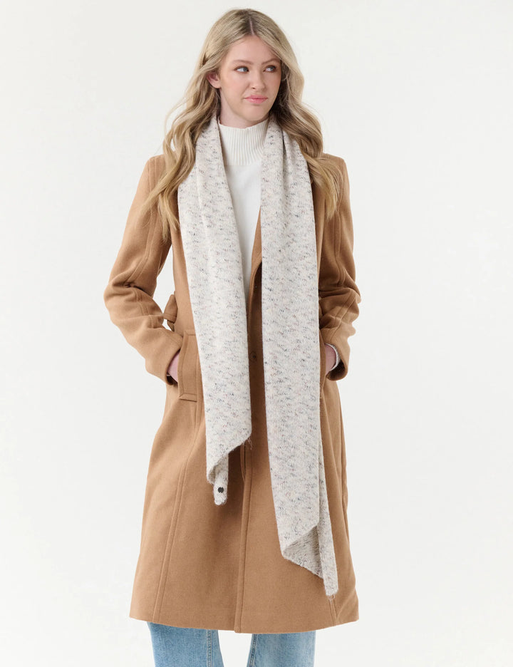 Fraas Bias Cut Mottled Knitted Scarf with Glitter  667107-026  Champagne Powder
