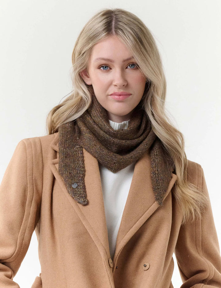 Fraas Triangular Scarf with Rhinestones  667279-872  Brownie