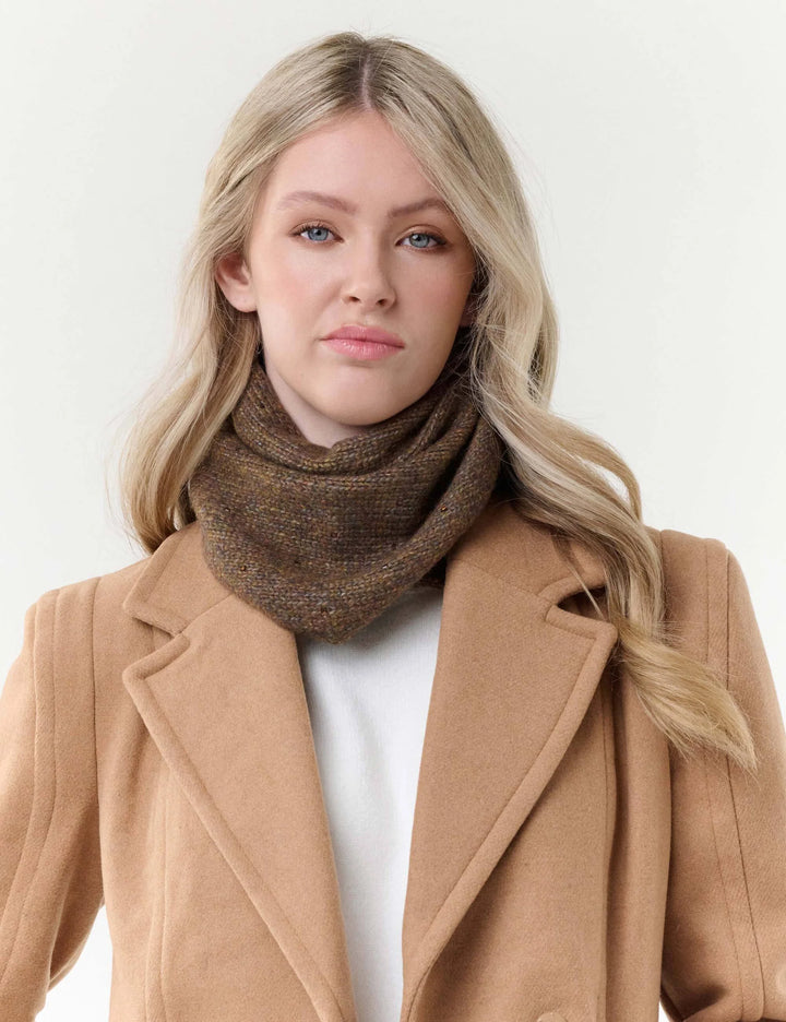 Fraas Triangular Scarf with Rhinestones  667279-872  Brownie