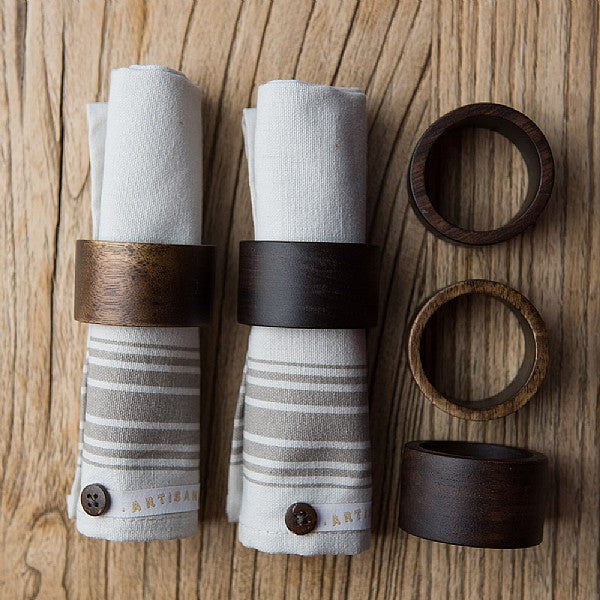 Artisan St. 4pcs Napkin Ring Acacia
