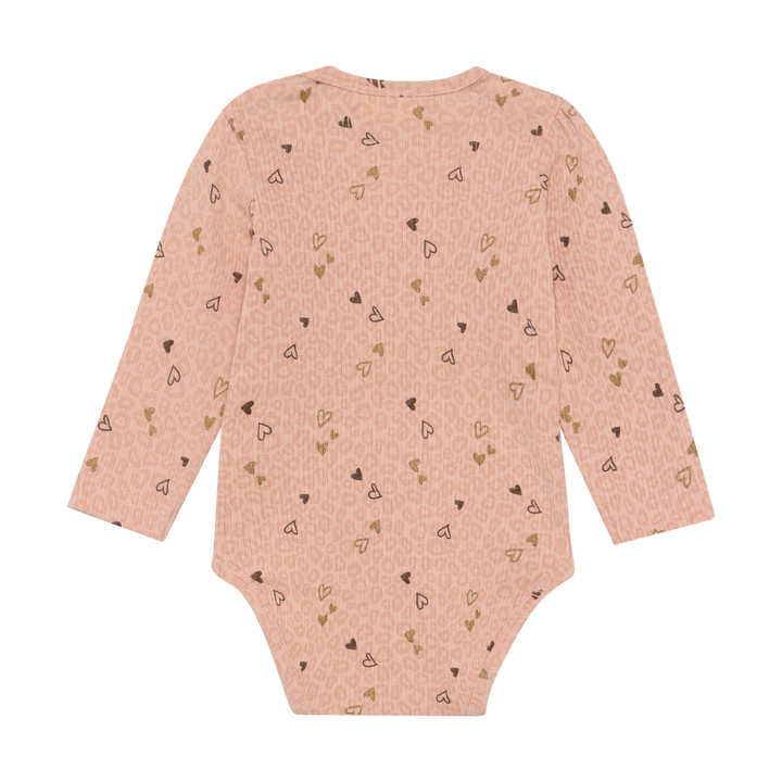 Minymo Baby Girl Long Sleeve Bodysuit  114402-5000  Allover Heart Print