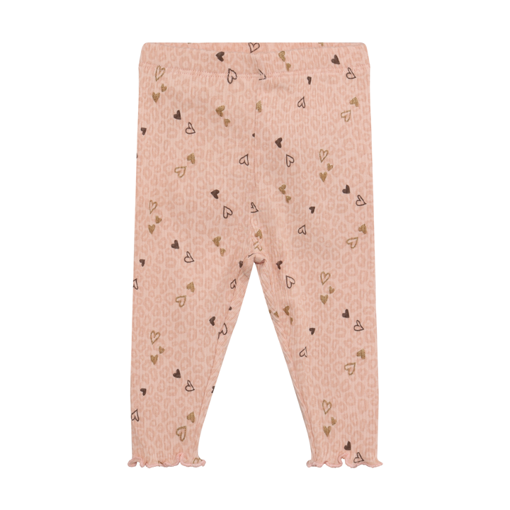 Minymo Baby Girl Ribbed Legging  114433-5000  All Over Heart Print