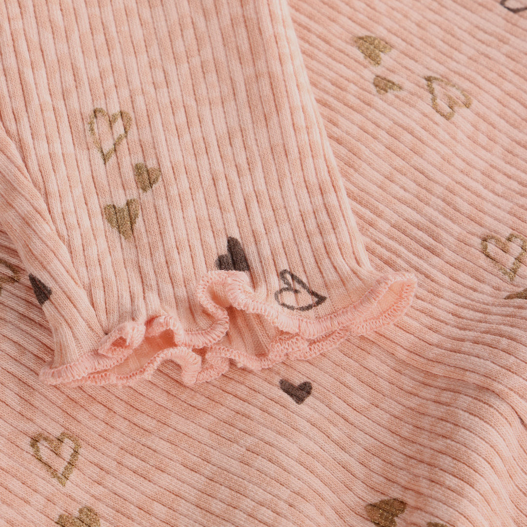 Minymo Baby Girl Ribbed Legging  114433-5000  All Over Heart Print