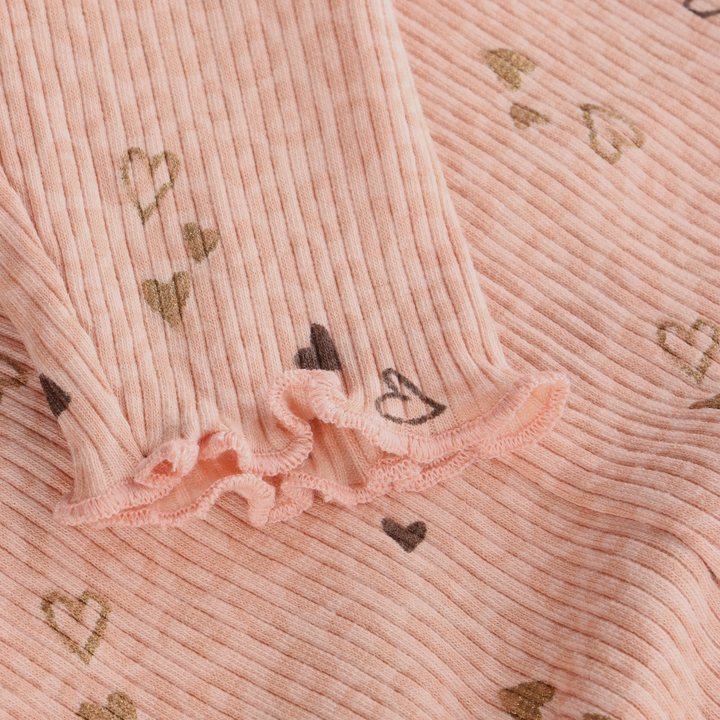 Minymo Baby Girl Ribbed Legging  114433-5000  All Over Heart Print