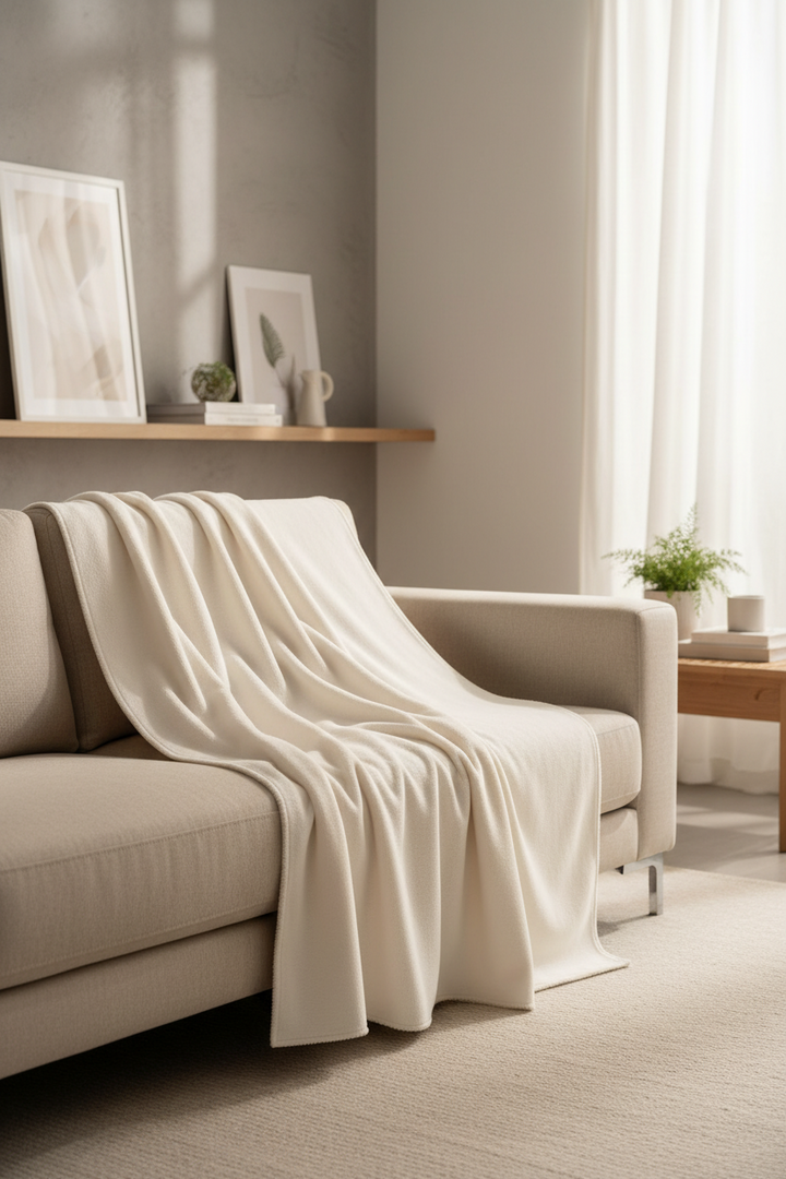David Fussennegger Cordi Throw Offwhite