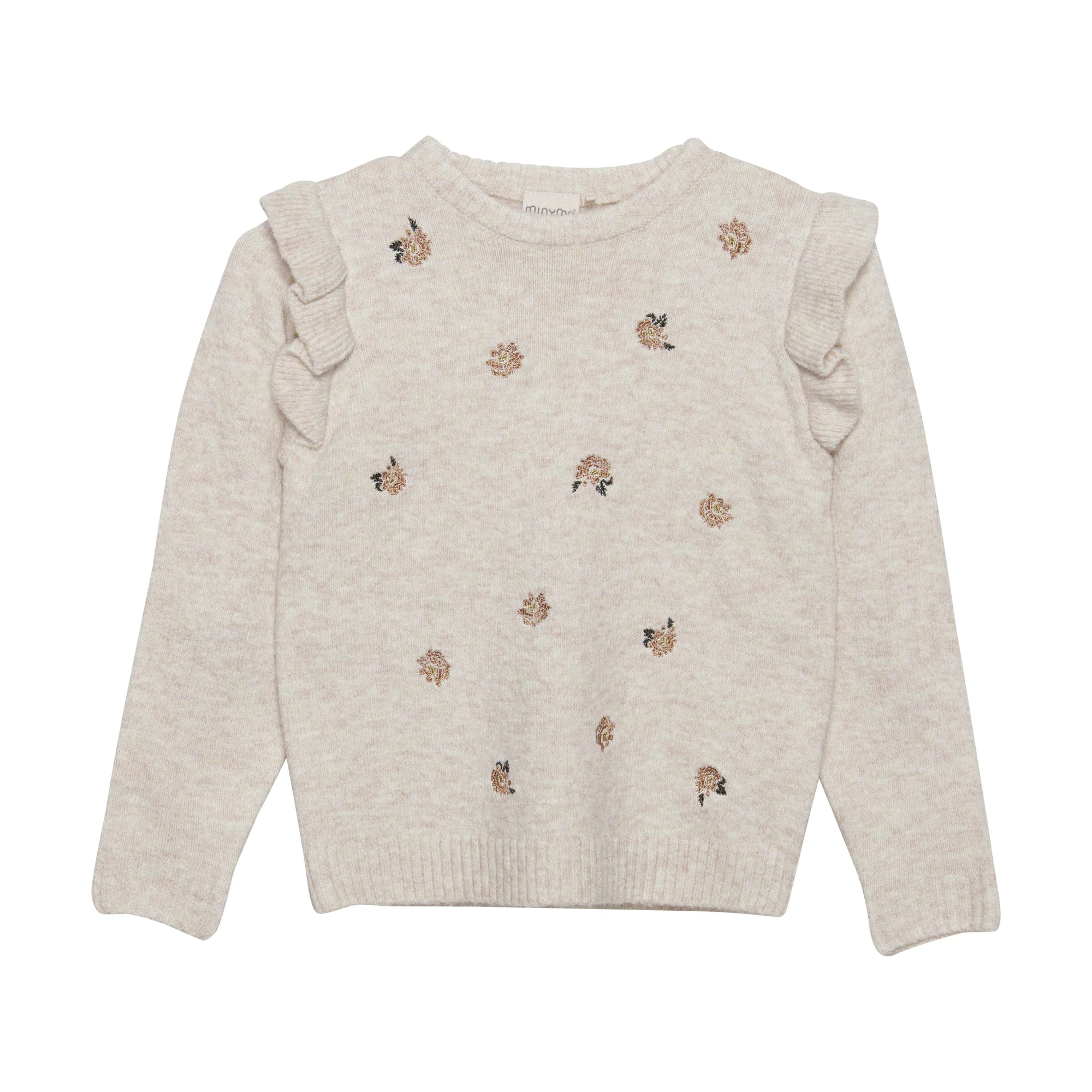 Minymo Girls Pullover Sweater 123242-2055 Oatmeal