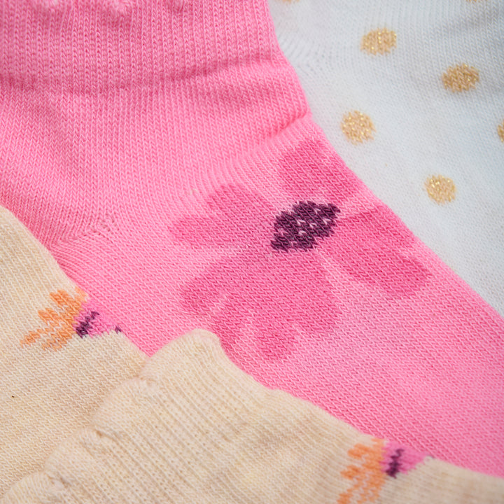 Minymo Girls 3Pk Footie Socks  123954-5870