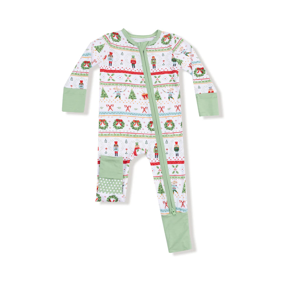 Angel Dear Baby Footless Romper   126-F25-NFI   Nutcracker Fair Isle/ Green