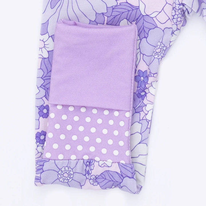 Angel Dear Baby Girl Footless Romper  126-S26-LLF  Lacy Lavender Floral