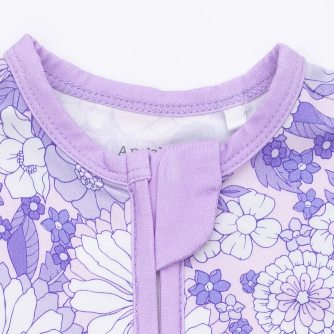 Angel Dear Baby Girl Footless Romper  126-S26-LLF  Lacy Lavender Floral