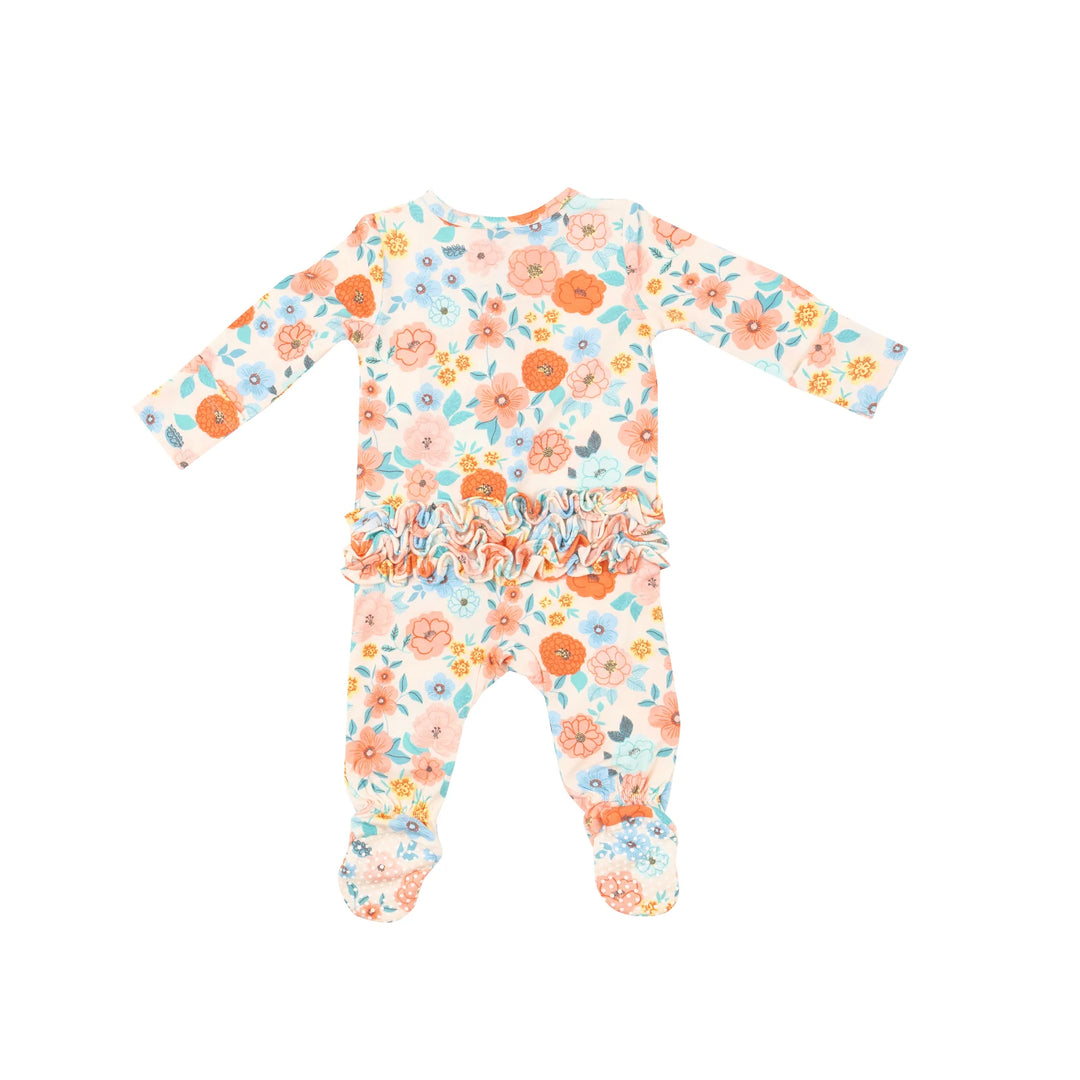 Angel Dear Ruffle Zipper Footie   Flower Cart *