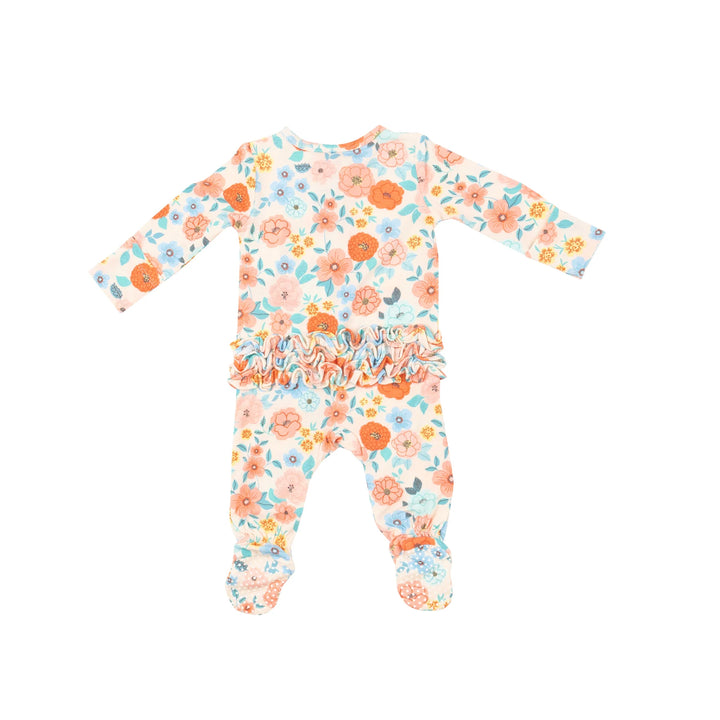 Angel Dear Ruffle Zipper Footie   Flower Cart *