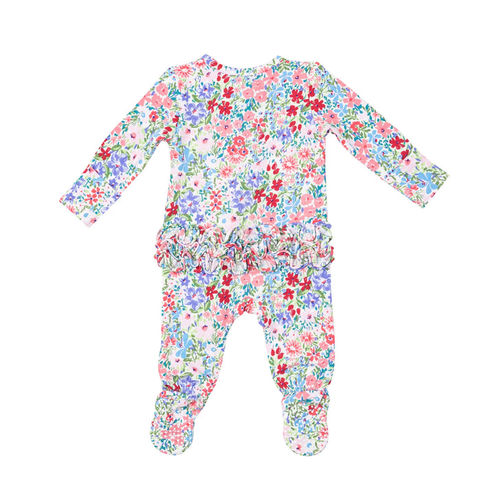 Angel Dear Ruffle Zipper Footie   London Floral *