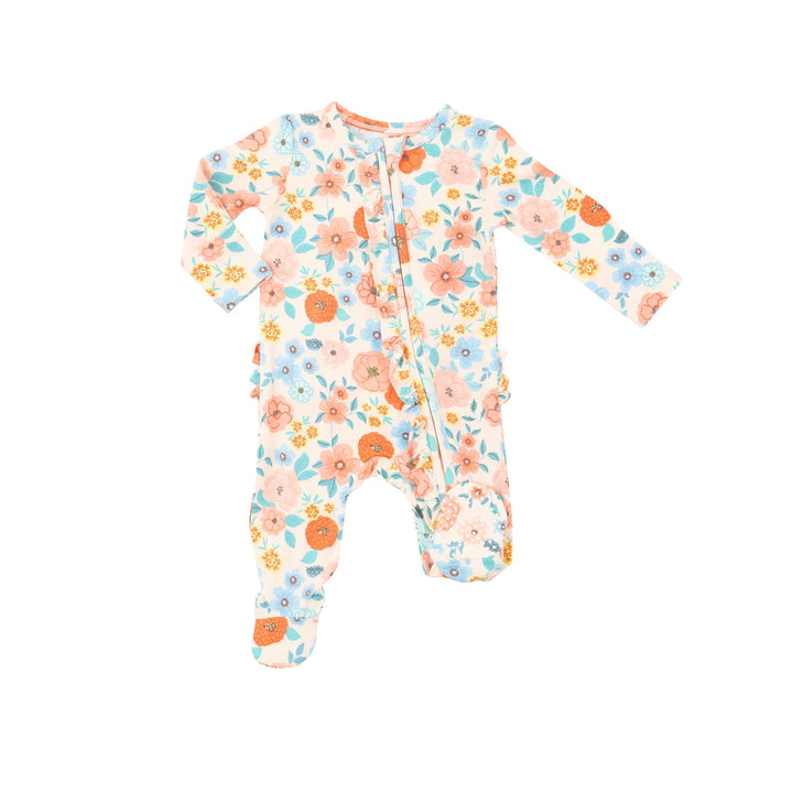 Angel Dear Ruffle Zipper Footie   Flower Cart *