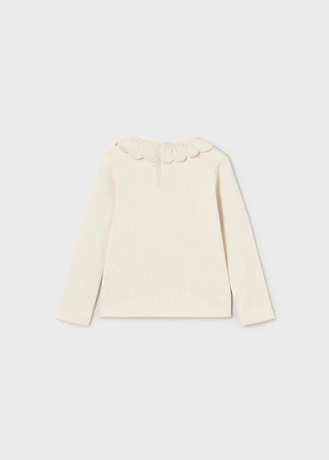 Mayoral Baby Girl Ribbed Long Sleeve Tee  2008-77  Garbanzo *