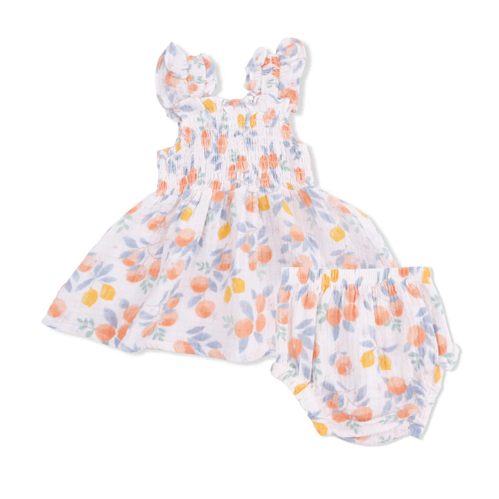 Angel Dear Baby Girl Baby Doll Tunic/Bloomer Set  1327-S26-CTF  Citrus Floral