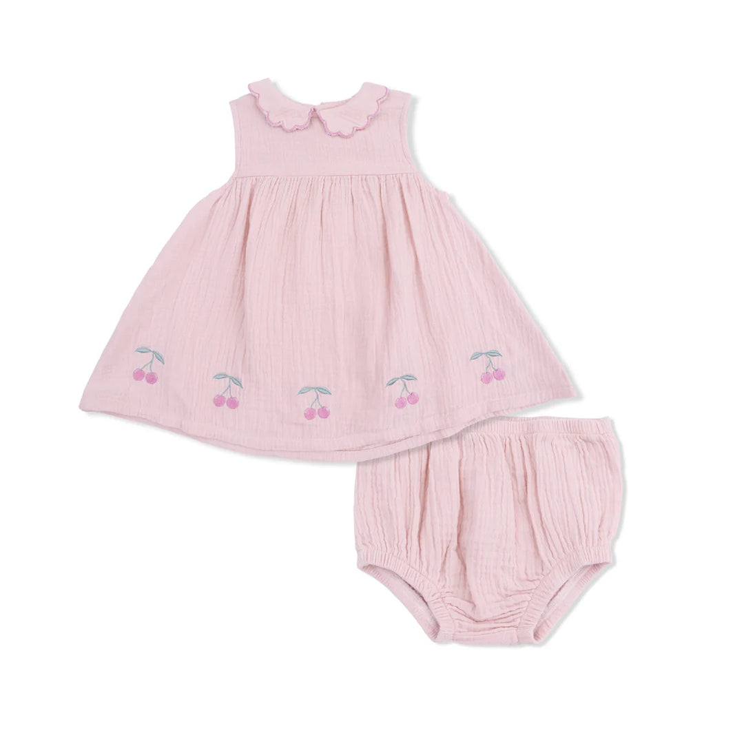 Angel Dear Petal Collar Dress Set  1366-S26-SML  Solid Muslin Lotus