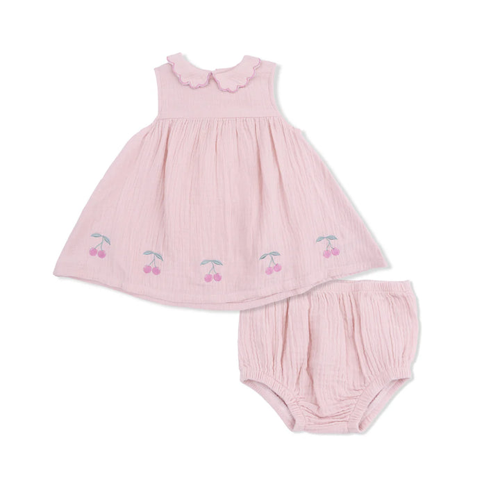 Angel Dear Petal Collar Dress Set  1366-S26-SML  Solid Muslin Lotus