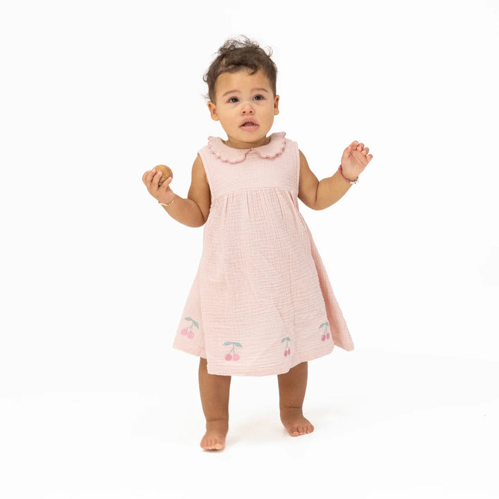Angel Dear Petal Collar Dress Set  1366-S26-SML  Solid Muslin Lotus