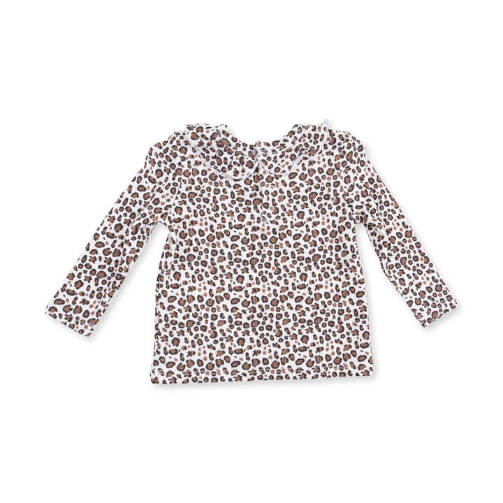 Angel Dear Baby Girl Long Sleeve Ruffle Top & Pant Set   1382S-F26-LPR   Leopard Rib