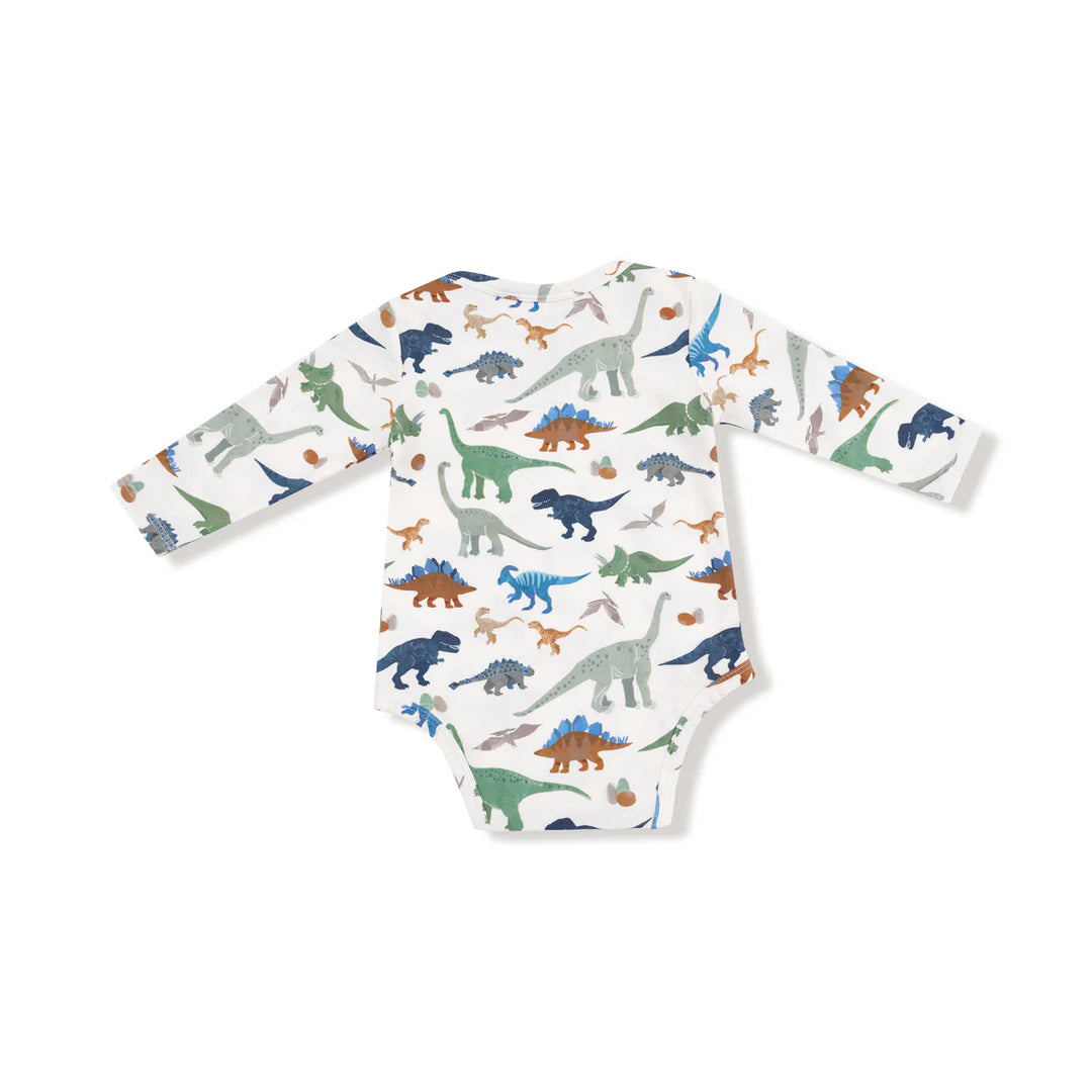 Angel Dear Baby Lap Shoulder Bodysuit   147-F25-WD1   Washy Dinos