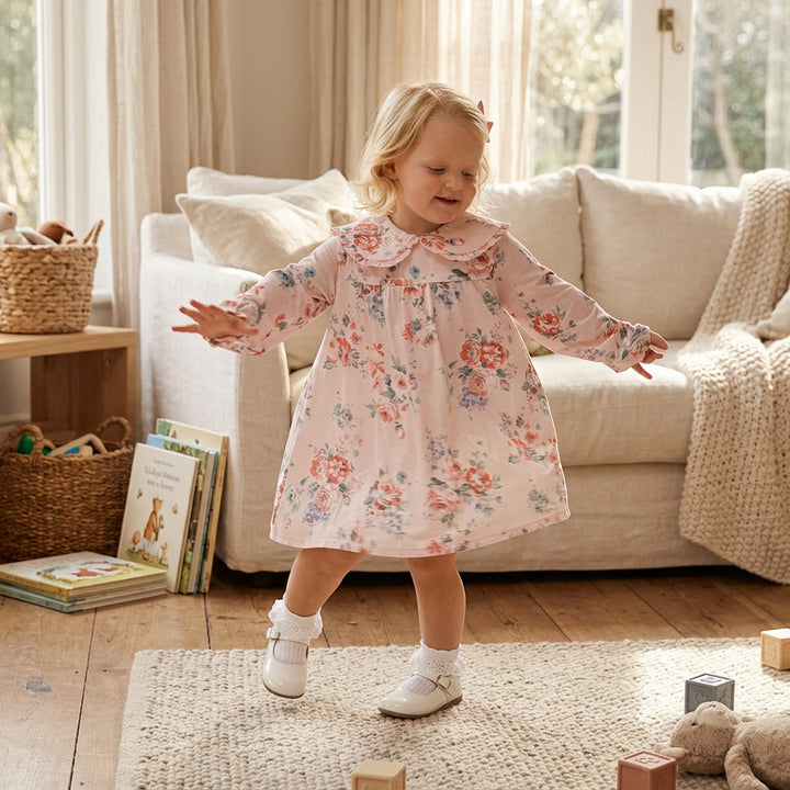 Angel Dear Baby Girl Sofia Dress & Bloomer   1480-F26-PRB   Painterly Rose Bouquets