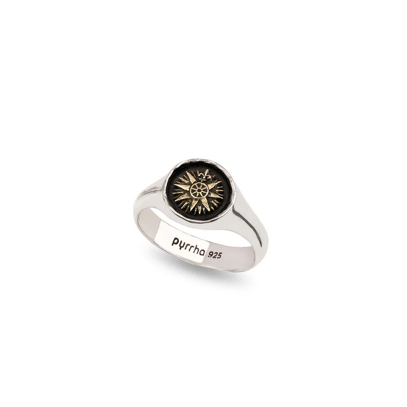 Pyrrha Direction 14K gold on Silver Signet Ring   GR69-2-893