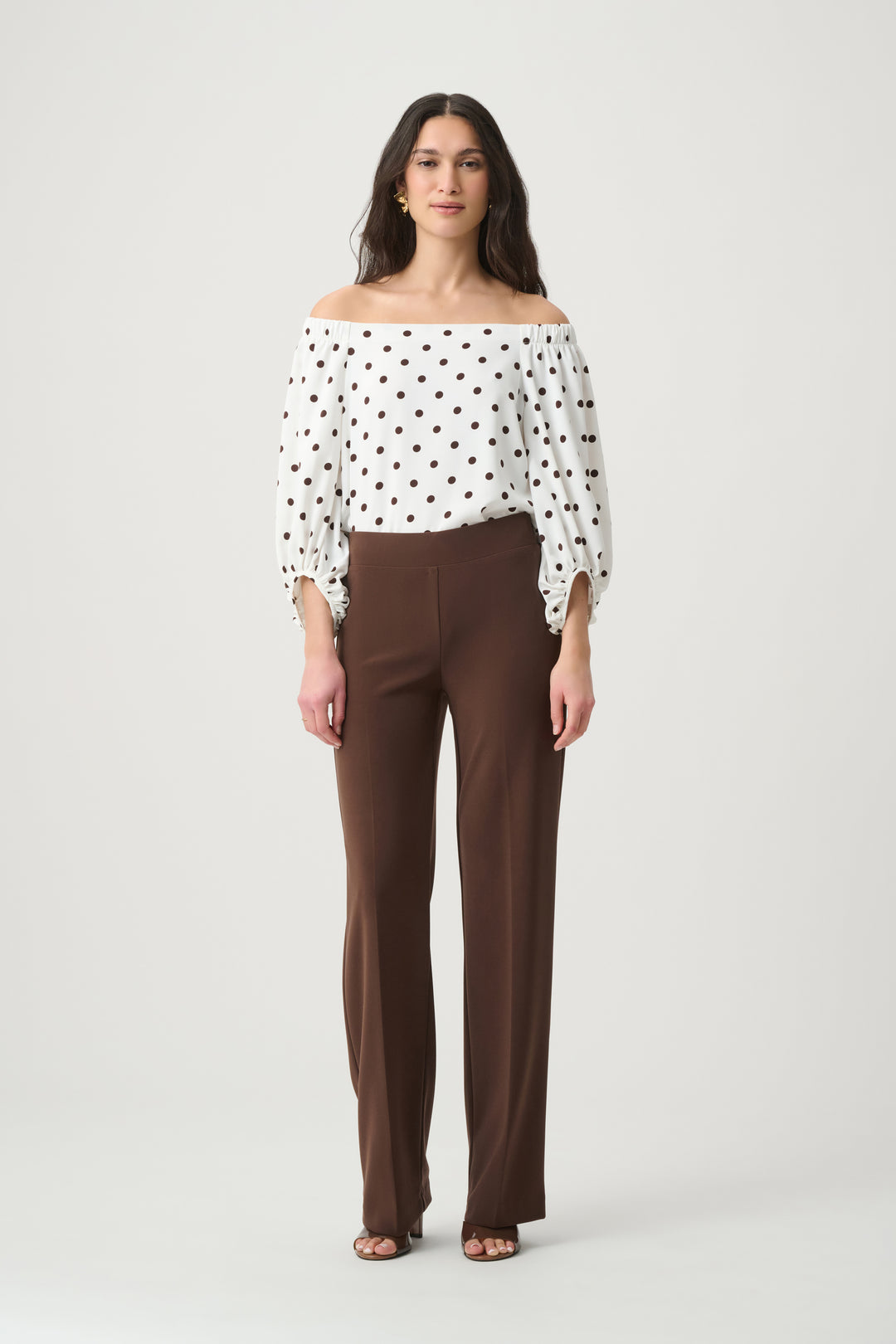 Joseph Ribkoff Classic Wide Leg Pant  153088  Mocha