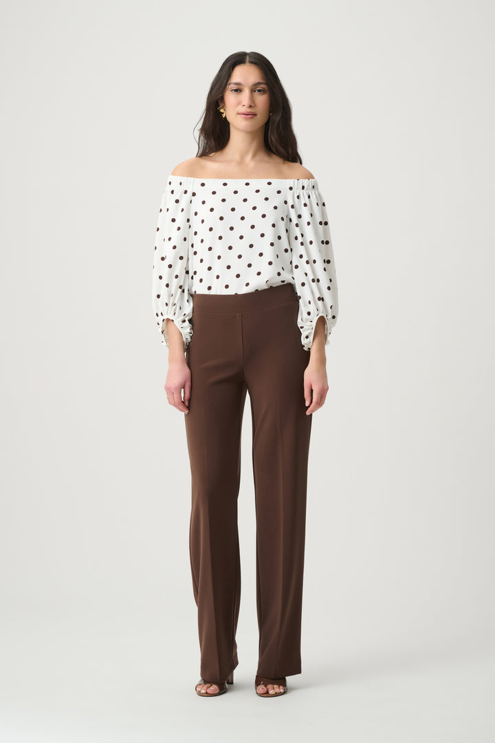 Joseph Ribkoff Classic Wide Leg Pant  153088  Mocha