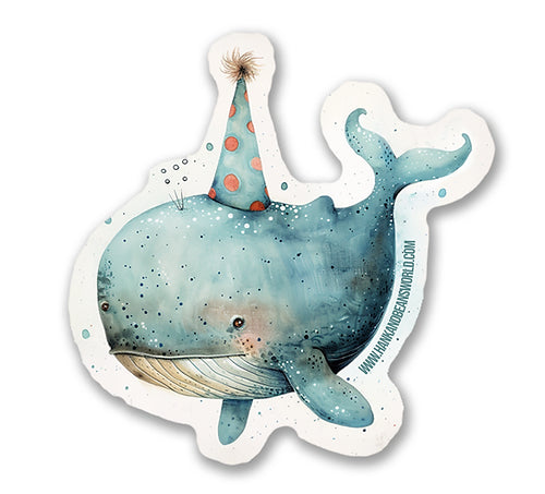 Hank & Bean Sticker HBS-04 Birthday Whale