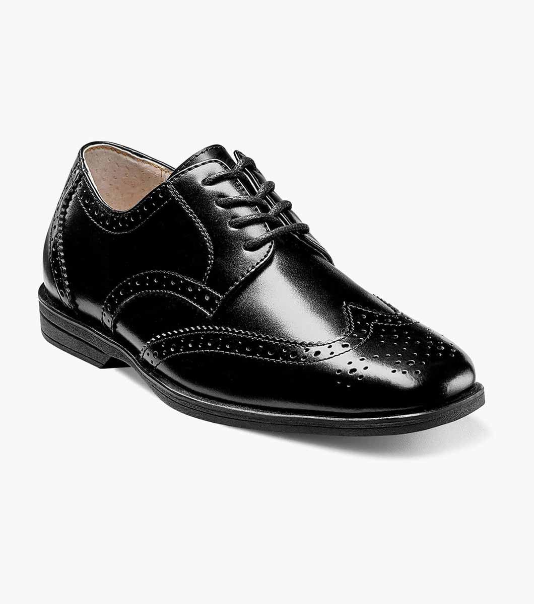 Florsheim Boys Bucktown Wing 16571-005   Black Smooth **