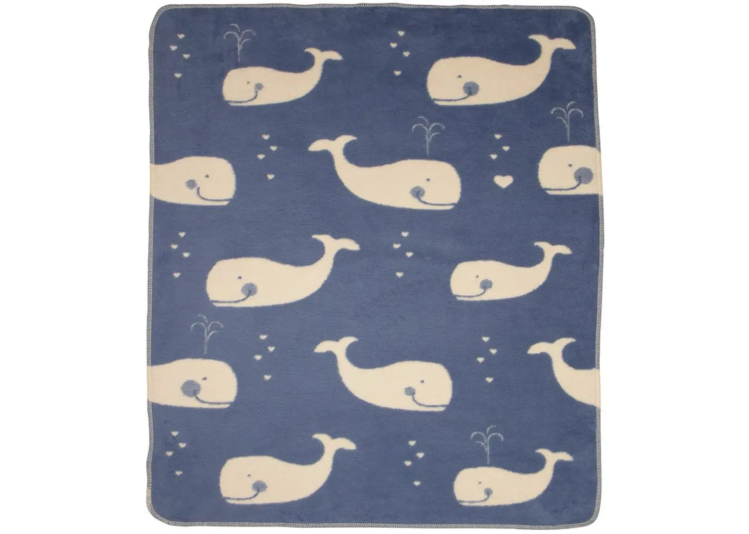 Fussenegger Maja Baby Blanket  DF-16632470  Whales Allover Blue