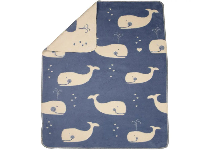 Fussenegger Maja Baby Blanket  DF-16632470  Whales Allover Blue