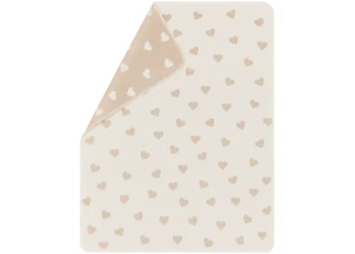 Fussenegger Carla Baby Blanket  17301479  Hearts Allover - Off White/Grey