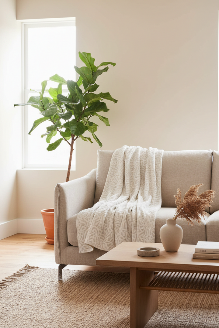David Fussennegger Carla Throw Floral Lines Grey