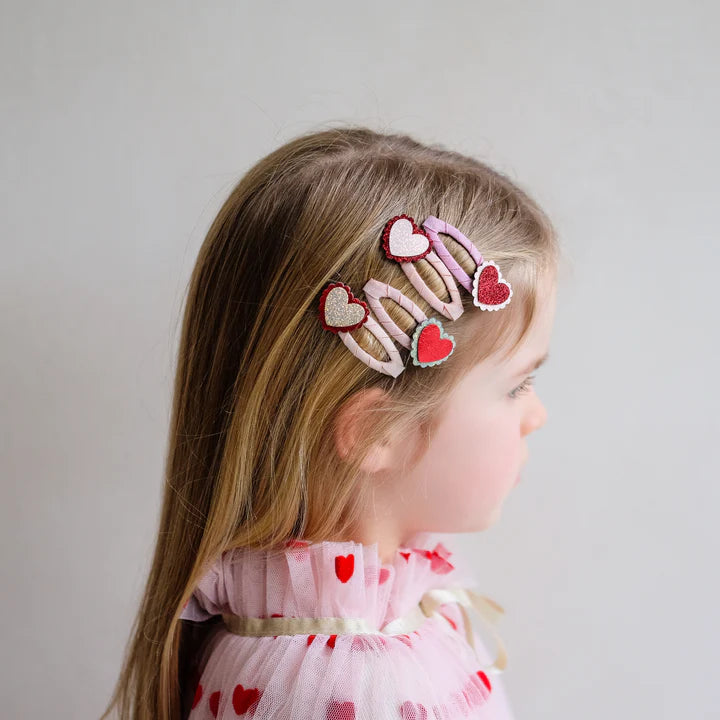Mimi & Lula Clic Clac Clips  182091-27 Pink Multi Scalloped Hearts