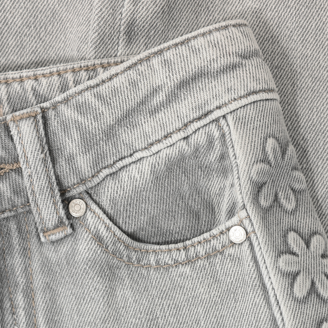 Daily Seven Girls Wide Leg Embossed Denim   930491-1170