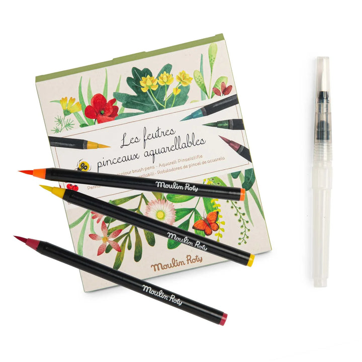 Moulin Roty Le Botaniste 12 Watercolour Brush Pens   712617