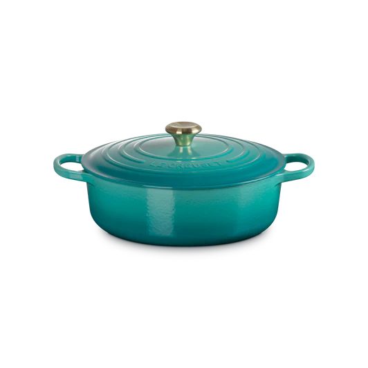 Le Creuset 6.2L Shallow Round French Oven  - Bleu Riviera