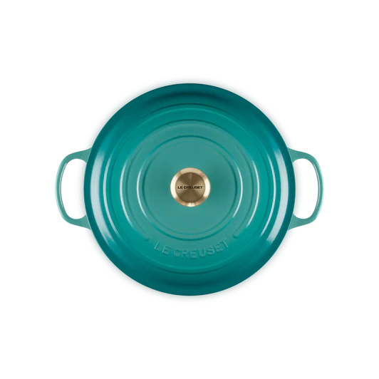 Le Creuset 6.2L Shallow Round French Oven  - Bleu Riviera