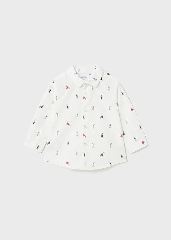 Mayoral Baby Boy Long Sleeve Shirt 2176-51 Blanco **