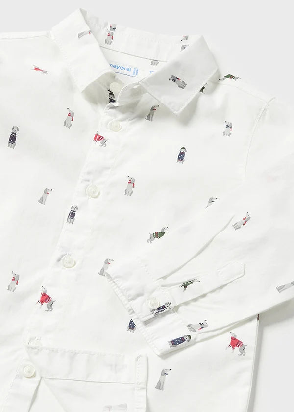 Mayoral Baby Boy Long Sleeve Shirt 2176-51 Blanco **