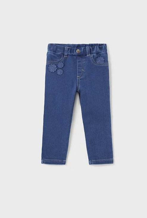 Mayoral Baby Girls Skinny Fit Knit Denim Pant  2525-65 Medio *