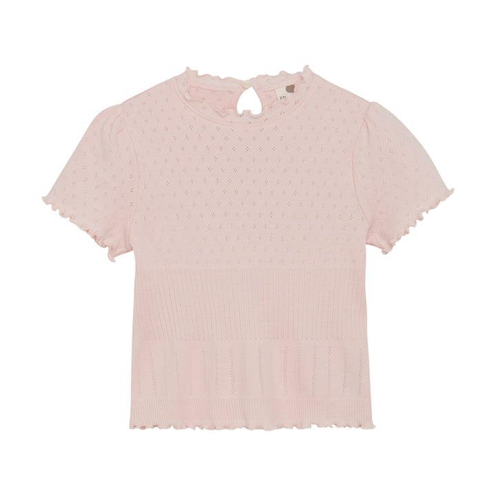 Enfant Girls Pointelle Tee  220524-5312  Soft Pink **