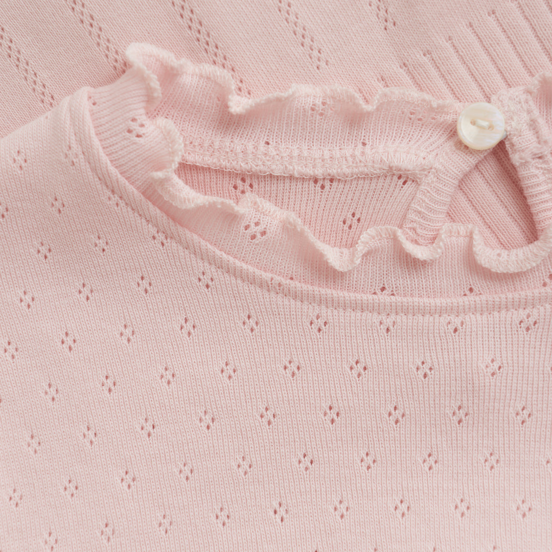 Enfant Girls Pointelle Tee  220524-5312  Soft Pink **