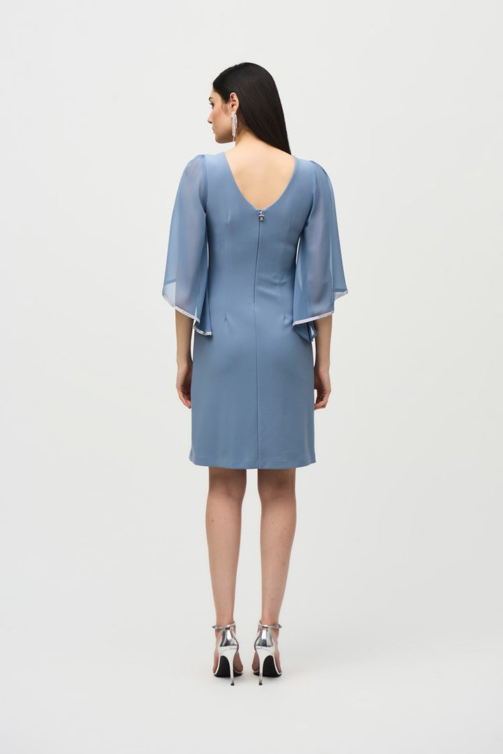 Joseph Ribkoff Shift Dress with Chiffon Sleeves  241709  Serenity Blue*