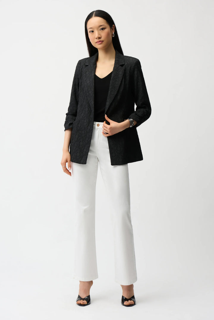 Joseph Ribkoff Jacquard Texture Boxy Blazer  242034  Black