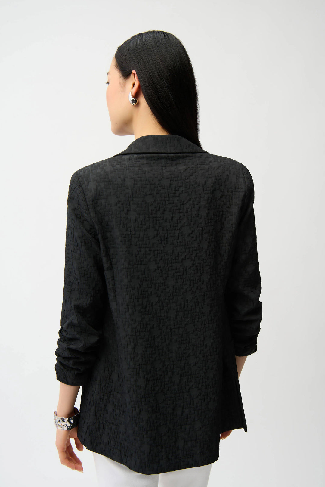 Joseph Ribkoff Jacquard Texture Boxy Blazer  242034  Black